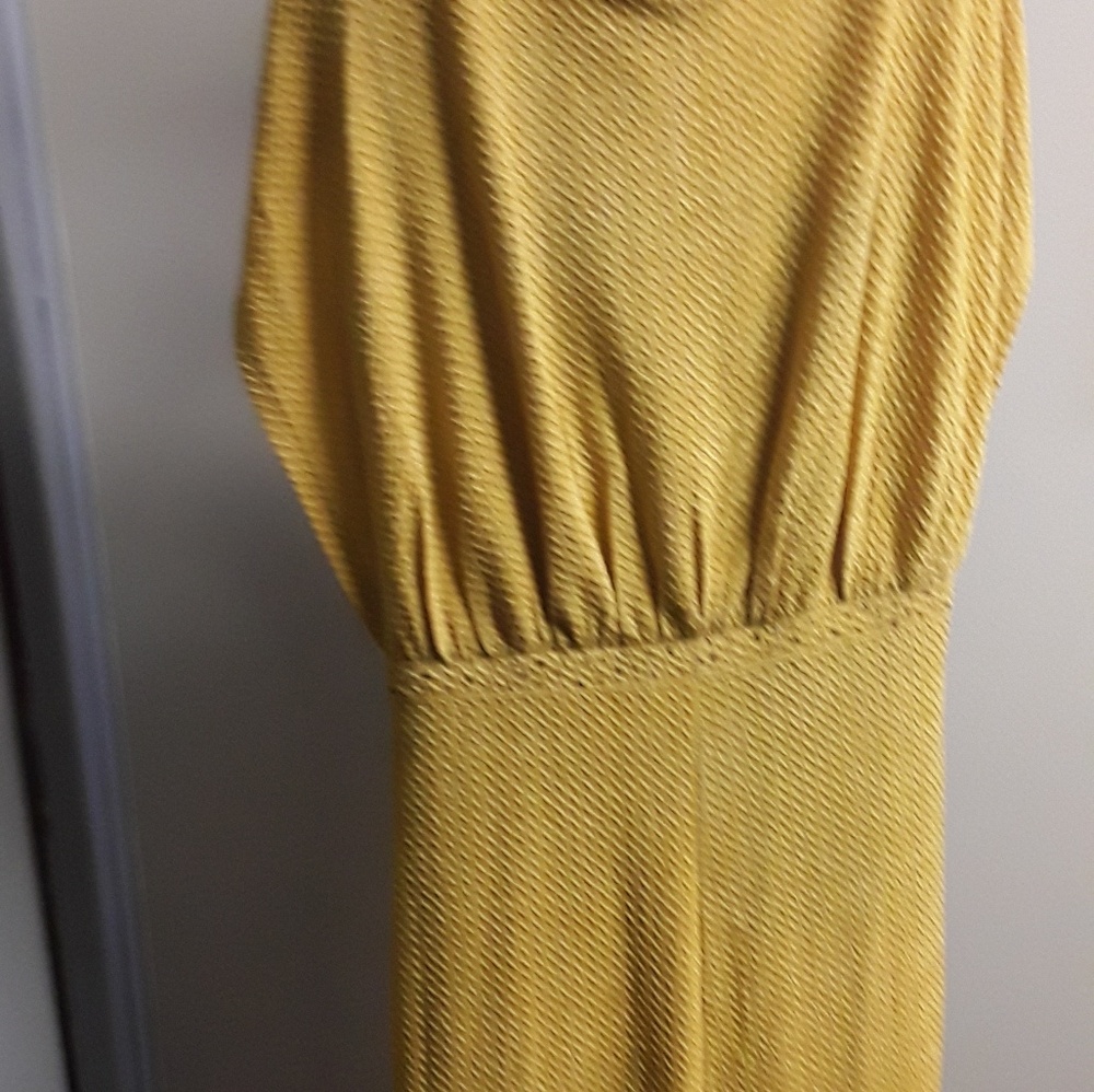 Mustard  batwing Cape let dress